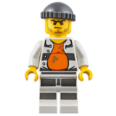 cty643 Police - Jail Prisoner 18675, Open Shirt, Striped Legs, Gray Knit Cap 